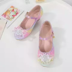 Sandálias infantis estilo princesa brilhantes para festas de casamento sapatos na internet
