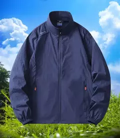 Casaco fino masculino com bolso, protetor solar, jaqueta casual de caminhada, go