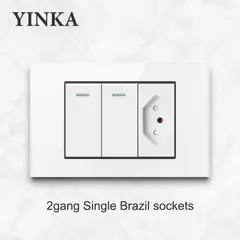 Yink branco teclas de piano universal interruptor de luz parede painel de vidro - Show Drop