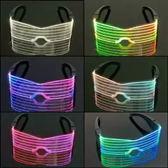 Acrílico led luminoso óculos de festa brilho neon light up viseira óculos dj na internet