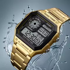Imagem do Skmei 1335 pulseira de aço inoxidável relógio digital reloj hombre relógio e