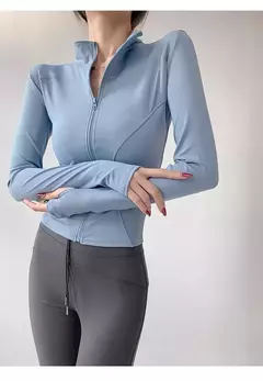 Casaco esportivo de secagem rápida para mulheres, tops apertados, manga comprid - comprar online