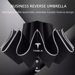 Guarda-chuva UV totalmente automático com lanterna LED, faixa reflexiva, guarda na internet