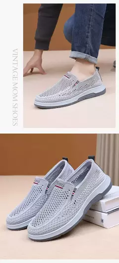 Tênis respirável de malha casual masculino, tênis de verão, sapato esportivo