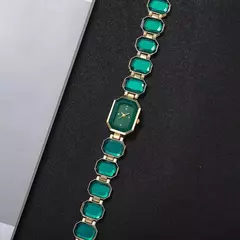 Relógio feminino elegante moda retângulo dial senhoras relógios de pulso de q