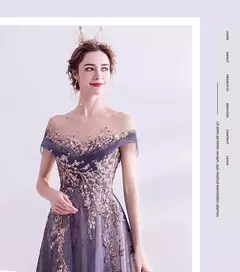 Vestidos de noite femininos de luxo vestidos roxos reunião anual aniversário e casamento na internet