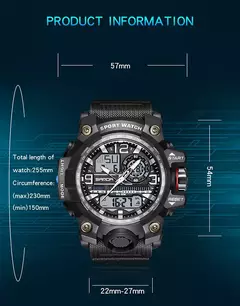Sanda 3133 relógio eletrônico masculino na moda esporte à prova à prova d&#3 - comprar online