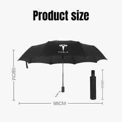 Windproof Rain Totalmente Automático Compact 3 Folding Umbrella, Acessórios de