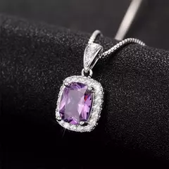 2025 lindo branco/verde/roxo/rosa zircônia cúbica colar feminino design simple - Show Drop
