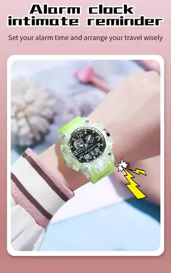 SANDA-G Style Relógio Digital para Mulheres, Relógio Desportivo Infantil, Relógio Eletrônico Impermeável, Cronógrafo, Calendário, Senhora, Quartzo, Meninos, Meninas - comprar online