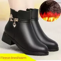 Botas de inverno femininas à prova à prova d&#39;água água couro quente mãe - loja online