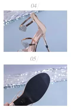 Senhoras sapatos de salto alto elegante glitter coração brilhante padrão sapa - Show Drop