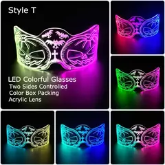 Imagem do Acrílico led luminoso óculos de festa brilho neon light up viseira óculos dj