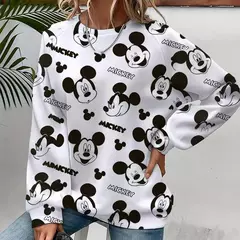 Disney feminino moletons e moletons mickey mouse outono primavera moletom outono - loja online