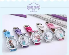 Imagem do Elsa Princess Watch for Kids, pulseira de couro, relógios de pulso infantis fof
