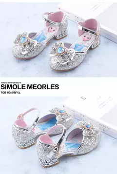 Disney frozen elsa crianças sapatos de salto alto para meninas dos desenhos ani - Show Drop