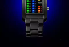 2020 nova moda binária relógio masculino digital led relógios de pulso eletrônico multifuncional relógios de aço preto