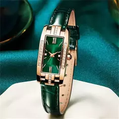 Imagem do Relógios das mulheres Moda Square Ladies Quartz Watch Bracelet Set Dial Verde S