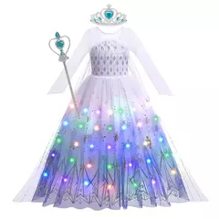 Led light up esa vestidos para meninas crianças cosplay roupas de festa crianç na internet