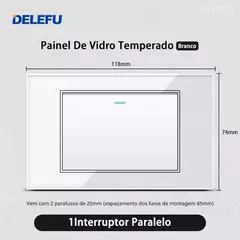 DELEFU 4*2 Vidro Temperado Branco Tomada Padrão Brasil com Dupla USB Tipo C Tom na internet