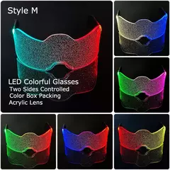 Acrílico led luminoso óculos de festa brilho neon light up viseira óculos dj - loja online