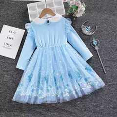 2024 novo 2-9y vestido de princesa disny meninas vestido primavera veraõ crianças - comprar online