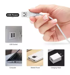 Imagem do 1m 2m 3m regulável led sob luzes do armário usb 5v tira de néon seu abiente mais aconchegante