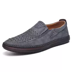 Imagem do Botas de couro artesanais para homens, sapatos de grife casual, macio, andando,