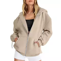Harajuku moda sólida feminina zíper solto pulôver 2024 streetwear y2k feminin - comprar online
