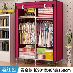 Dobrável haste dupla guarda-roupa quarto roupas armário mais organizador - loja online
