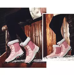 Botas femininas de inverno plataforma botas de neve à prova dwaterproof água p