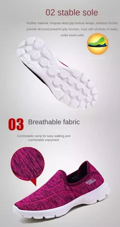 Imagem do Sapatos casuais de caminhada respirável para homens e mulheres, sapatos baixos