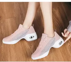 Sapato de dança feminino macio único, sapatos elevados respiráveis, tênis am - loja online