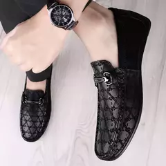 2022 novos mocassins pretos de couro masculino alta qualidade designer sapatos m