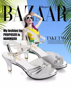 Sandálias femininas 2024 sapatos de verão mulher vestido sapatos bling sapatos - loja online