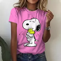 Camiseta de manga curta feminina, tops casuais para senhoras, roupas femininas H