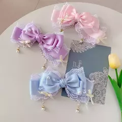 Lolita arco laço grampo de cabelo headpiece cosplay headwear feminino acessóri