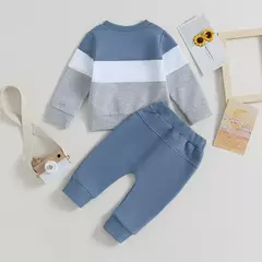 Conjunto de moletom e calças de manga comprida de bebê menino, pulôver infant