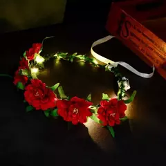 Boho praia férias grinalda bandana flor artificial coroa guirlanda casamento he - Show Drop