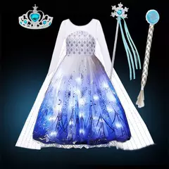 Imagem do Disney vestido led light up elsa espírito traje meninas congelado role play nev