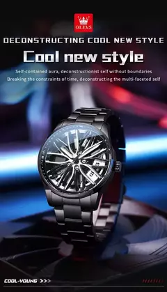 Olevs high-end relógio masculino de luxo cubo da roda giratória original quart - comprar online