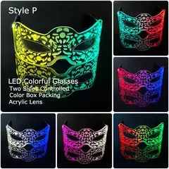 Acrílico led luminoso óculos de festa brilho neon light up viseira óculos dj - loja online