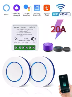 Disjuntor wi-fi tuya smart home app telefone controle de voz interruptor remoto - comprar online