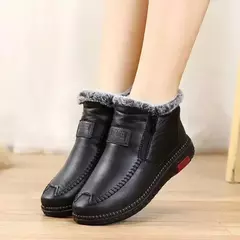 Botas de neve de inverno mulheres bota de tornozelo retro couro do plutônio mãe sapatos de pelúcia quente confortável zíper à prova dwaterproof água calçados femininos botas mujer na internet