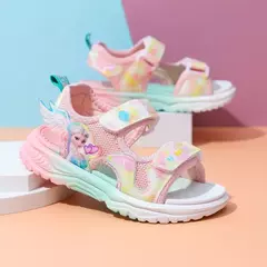 Imagem do Disney crianças sapatos de verão nova elsa meninas malha praia especial moda i