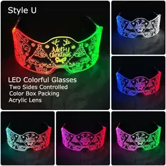 Acrílico led luminoso óculos de festa brilho neon light up viseira óculos dj na internet