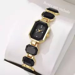 Relógio feminino elegante moda retângulo dial senhoras relógios de pulso de q - loja online