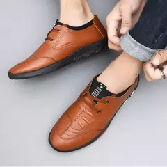 Sapatos de couro masculinos sapatos casuais de negócios solas macias mocassins na internet