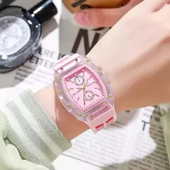 Moda feminina relógios casuais pulseira de silicone analógico relógio de quartz - comprar online