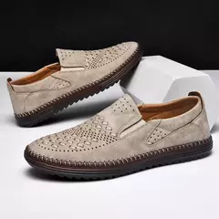 Botas de couro artesanais para homens, sapatos de grife casual, macio, andando,